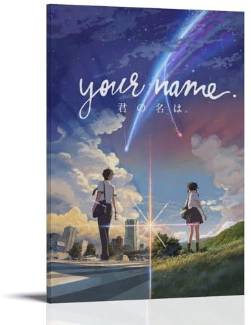 ZHXIAOLDE Póster de anime Kimi No Na Wa Your Name Póster Pintura Decorativa Lienzo Arte de Pared Salón Póster Dormitorio Pintura, Arte de Pared Impresión de Imagen Moderna Decoración de Habitación