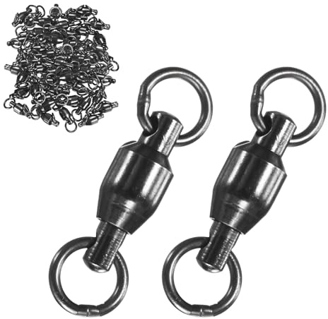 M METERXITY 50 Piezas De Giro De Pesca con Rodamiento De Bolas 2# Negro