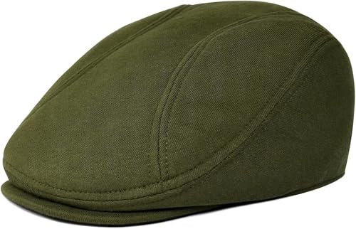 Herrenmütze verstellbar Baskenmütze Sommer Frühling Newsboy Hut Flachkopf Fahrermütze, grün, 7,75