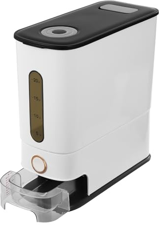 Levkitch Rice Container 12kg,Grain Dispenser with Measuring Cup,Sealed Soybean Bucket,Kitchen Storage Box for Dry Food Grain Flour Soybean