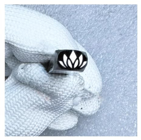 CYHTYM Schlagzahlen Lotus-gemusterter Stahlstempel, 7 mm Prägewerkzeug, verwendet für Schmuck, Leder, Holz, Kunststoff(Pattern 8)