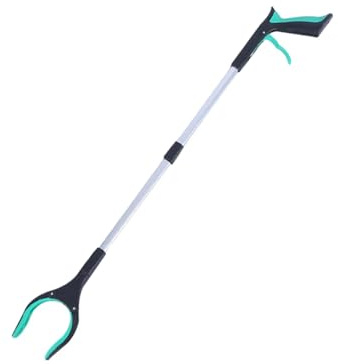 WSQHAO Recogedor de Basura, Herramienta Alcance, agarrador telescópico Plegable, Ayuda, Extensor Pinza, 2 uds para Jardín(Green)