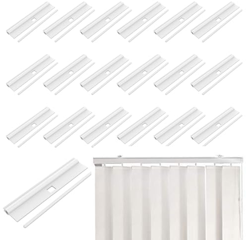 20PCS White Replacement Louvre Slat Clips, DIY Adjustable Vertical Blind Hanger, Replacement White Hangers for Slats Louvre, Vertical Blind Accessories