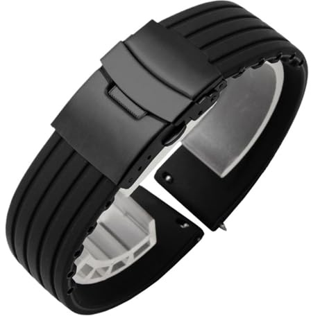 Silikon-Uhrenarmband mit Schnellverschluss, Edelstahl-Faltschließe, Unisex-Armband-Ersatz