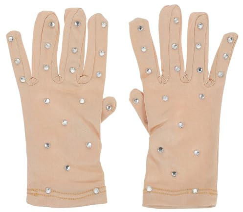 LIFKOME Guanti e Traspiranti per Pattinaggio Artistico da Donna con Decorazioni Luccicanti, Protezione Termica in Fibra Elastica Lucida, per Performance di Pattinaggio su Ghiaccio