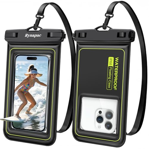 Rynapac IP68 wasserdichte Handyhülle Schwimmende 7, 2 Stück Trockentasche | Empfindlicher Touch & Unterwasserfotografie, mit Umhängeband, für iPhone 17 16 15 14 Pro Max, Strand Schnorcheln Schwimmen