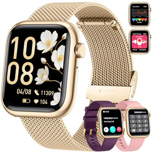 Women Smartwatch Fitness Tracker for Lady: 1.83'' Smart Watch for Women Answer Make Call with iP67 Heart Rate Sleep Monitor Steps Counter 120+ Sports Digital Wrist Watches 3 Straps for iPhone Android