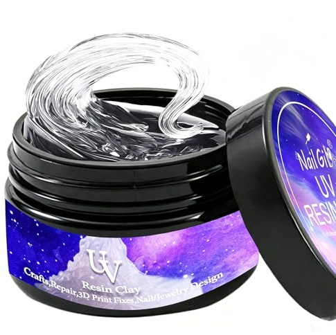 UV Curing Putty 60g, Upgrade UV Resin Solid Crystal Clear Transparent UV Epoxy Resin for DIY Art, Jewellery, Repairs and More - UV Resin Clear