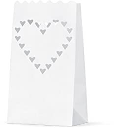 10 PEZZI Portacandela Lanterna a sacchetto Design Cuore Grande