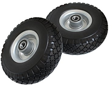 2 Stück PU Rad 260 mm N-75 B-25 Kugellager Sackkarre Pannensicher 3.00-4 Sackkarrenrad Vollgummi