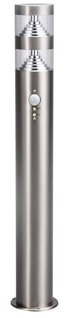 Lindby Edelstahl LED Wegeleuchte/Pollerleuchte 60 cm mit Bewegungsmelder, Wegelampe spritzwassergeschützt IP44 11W