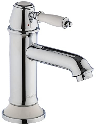 PaulGurkes Einhandmischer Nostalgie Wasserhahn Retro Antik Waschtischbatterie Waschtischarmatur ohne Bordüre