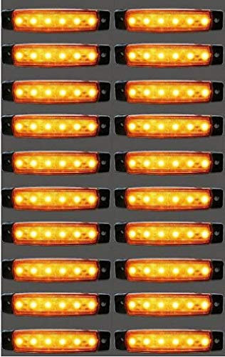 Lo 24V LED Seite Heck Umriss Orange Bernstein Begrenzungsleuchten Von 24/7Auto Lkw Anhänger Fahrwerk 20 Teile