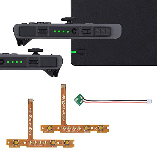 eXtremeRate LED Accessoires pour Nintendo Switch, Firefly LED Tuning Kit pour Switch Joycon et Dock,Câble Flexible Bouton SR SL,Vert Pur (Joycon Non Inclus)