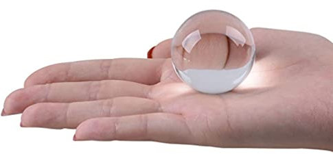 5 cm Glaskristall Kugel Glaskugel dekorative Kugel Feng Shui Kugeln Fotografie Requisiten für Jonglieren, Meditation (transparentweiß)