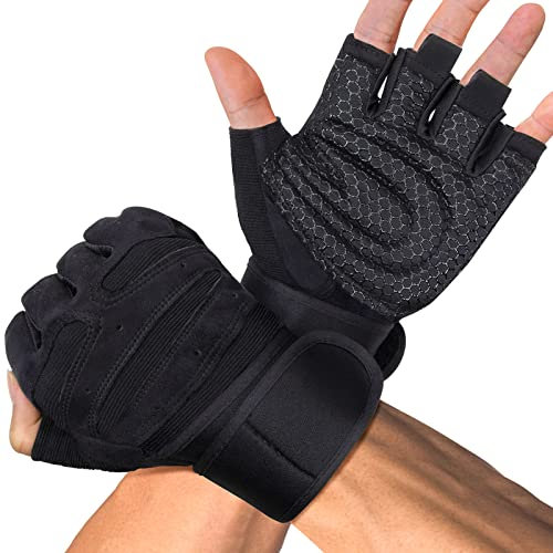 MELLIEX Fitness Handschuhe, Kraftsport Trainingshandschuhe Herren Damen rutschfest Sporthandschuhe für Gym, Gewichtheben, Crossfit & Radfahren - L