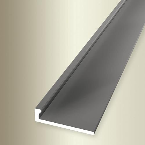 PROVISTON Profilo di finitura, larghezza: 21 mm, altezza: 3 mm, lunghezza: 2500 mm, alluminio anodizzato, profilo non perforato, acciaio inox, non forato