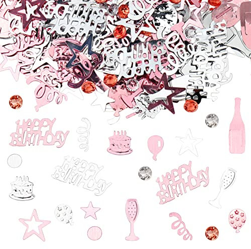 GoldRock Happy Birthday Konfetti Tischdeko Geburtstag Rosegold Konfetti Geburtstag, Streudeko Geburtstage,Happy Birthday Streudeko,Happy Birthday Deko Frau Mann,Geburtstagsdeko Tisch