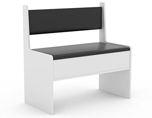 VCM Banco esquinero de Madera Banco con arcón Esal Ancho 80 cm Blanco