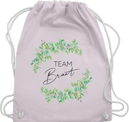 Turnbeutel Rucksack - JGA Junggesellenabschied Frauen - Team Braut - Eukalyptus - Unisize - Pastell Rosa - bride brauttaschen bachelorette party beutel junggesellinnenabschied outfit