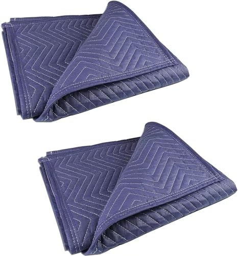 Manta de embalaje profesional resistente de 40 x 72 pulgadas para mudanzas, suministros de mudanza ambientales, paquete de 2
