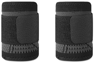 Sefexn Handgelenkschlaufe, Kompressions-Handschlaufe, Fitness, Gewichtheben, Verstauchung, Sehnenentzündung, Karpaltunnelgelenk, verstellbare Handschlaufe, 2 Stück (L, Schwarz)