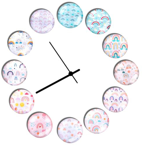 Wukong 12pcs Imanes Nevera, 30mm 3D Imanes de Vidrio Nevera, Imanes Decorativos Nevera, Imanes de Pizarra Magnética para Casa, Oficina, Aula, Notas Adhesivas, Mapas