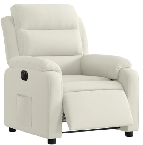 vidaXL Elektrisk reclinerfåtölj gräddvit sammet, liggfåtölj, fåtölj, justerbar fåtölj, liggfåtöljer, fåtöljer, justerbara fåtöljer, lutningsbar fåtölj