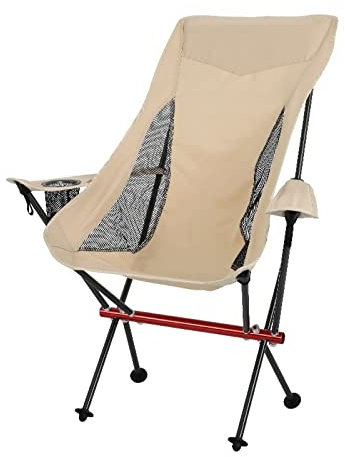 NBHDEK Campingstühle Tragbarer Klappsessel Ultraleichter Outdoor-Klappcampingstuhl mit Armlehnen Angelstuhl aus Aluminiumlegierung Picknick-Strandstuhl