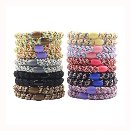 20 Stück Haargummi Geflochten Mehrfarbige Haargummi Weiche Gewebte Zopfgummi für Damen und Mädchen Stylisch Geflochtenes Armband Elastische Robust für Dickes Haar