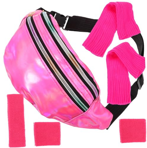 GALPADA 1satz Jahre Kostümzubehör Für Damen Leuchtende Bauchtasche Stirnband Armbänder Beinwärmer Für Cosplay Partys Besondere Anlässe Hochwertiges Material Stylisches Design