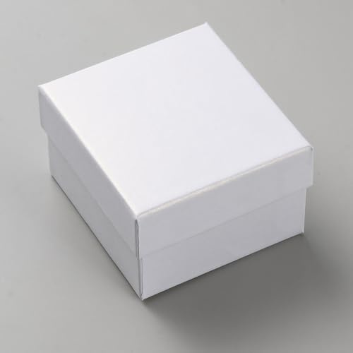 Boutigem Lot de 12 boîtes cadeau carrées en carton pour montres, bracelets, bijoux, avec oreiller, boîte de rangement pour montres individuelles, 8,5 x 8,3 x 5,5 cm pour anniversaire, mariage