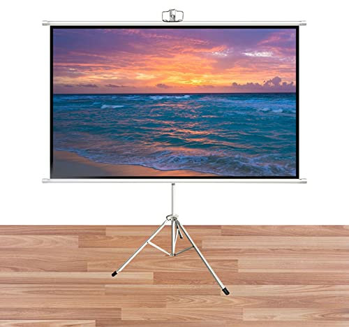 Écran de projection sur trépied autoportant, écran de projection pliable portable au sol pour conférences de cinéma maison, jeux, écran de projection mobile HD 4:3/16:9, 100 pouces,100inch 4:3