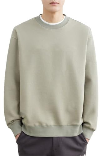 Seiizaa Sudadera de Punto para Hombre de Felpa de otoño e Invierno, Sudadera cálida coreana-green01-L