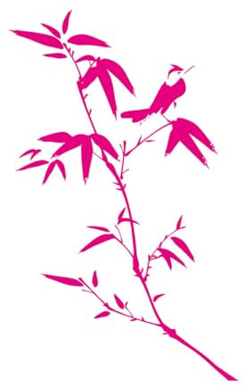 Wandtattoo Baum Bambus Vogel Zweig Vinyl Aufkleber Wandbild Kunst Home Interior Schmücken Wand Tattoo Tapete-XL-78x126cm-Rose Red