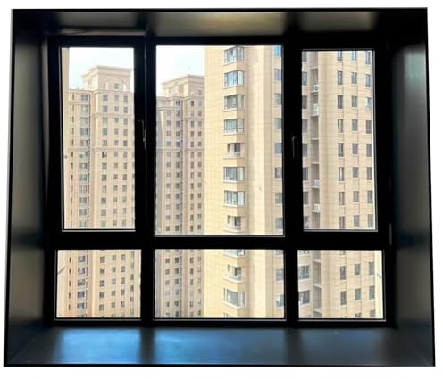 ZIMGOD Window Sill Cover Stainless Steel Windowsill Ledge Protectors, Heavy Duty Windows Sill Guard Board for Window Frames, Black Window Countertop Panels for Balcony(150X20cm (59 X7 7/8))