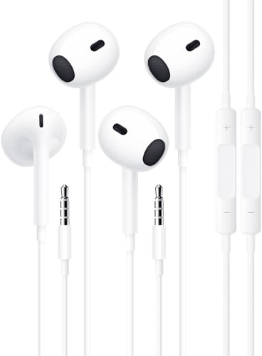 USB C Headphones,Wired Earbuds with Hi-Fi Stereo Sound, Noise Reduction, Built-in Microphone & Volume Control, Compatible with iPhone 15/16, iPad Pro,Samsung Galaxy Series (3.5 mm Jack)