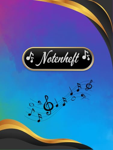 Notenbuch Schlagzeug DIN A4 Notenheft Schlaginstrumente Musikunterricht Trommeln Notenlinienheft Große Lineatur Glockenspiel Maracas Glocken Triangel ... Xylophon Rasseln Musiker Gongs B05B