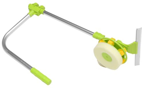 Healeved Nettoyeur De Vitres Télescopique Raclette pour Nettoyage Facile sans Traces Kit Essuie-Glace avec Tête Rotative pour Fenêtres Difficiles Accès