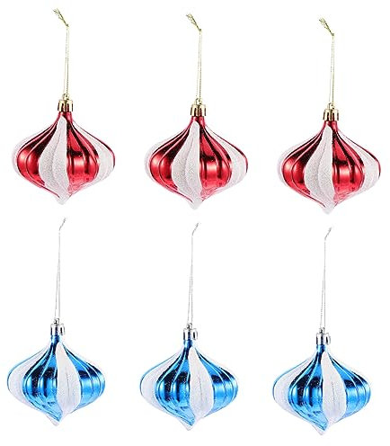 Cabilock 6stücke Weihnachtszwiebelkugel Zum Aufhängen Dekokugeln Weihnachtsschmuck Zum Aufhängen Weihnachtsbaumkugeln Für Weihnachtsbaum