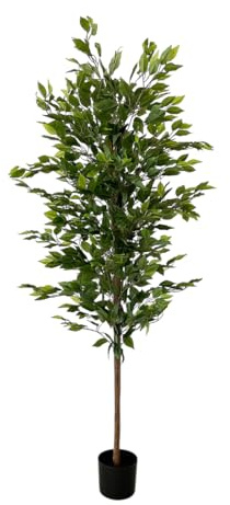 Acomoda Textil – Planta Artificial Decorativa con Macetero Elegante para Hogar, Jardín, Comercio y Oficina. Planta Sintética Resistente para Interior y Exterior Sin Cuidados.(Ficus,180 cm)