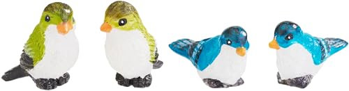 VBS Miniatur Vogel Wanda 4er Set bemalt Frühling 1.5x2x3.5 cm Mini-Deko Kunstvogel Dekofigur Kleinfigur für DIY-Projekte