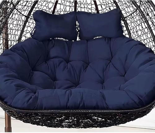 Double Hammock Swing Chair Cushion Replacement, 2 Seater Egg Chair Cushion, Outdoor Patio Wicker Loveseat Hanging Swing Egg Chairs (Only Cushion)(Q,150 * 110cm/59 * 43in)