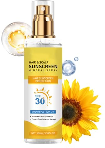 Scalp sunscreen spray, Sun Clear Spray, Hair Scalp Protector, 100ml, Effective SPF 30 Protection Lightweight, Non-Greasy Formula Suitable for Men & Women, Face, Body