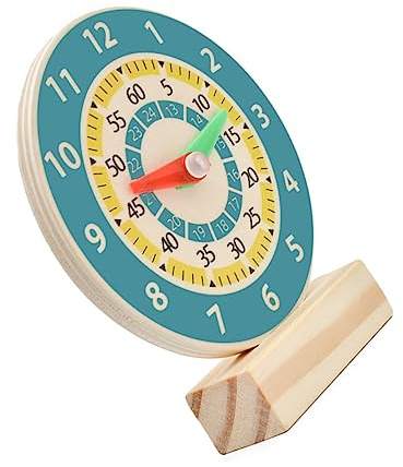 Didiseaon Wooden Clock Teaching Aids Educational Toy for Boy for Girl Clock Wood Toy for Year Old Boy Year Old Girl
