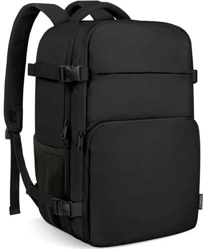 ZOMFELT for Ryanair Cabin Bags 40x30x20 Underseat, Travel Laptop Backpack Women Men Hand Luggage Bag, Travel Bag Underseat Cabin Carry on Bag for Airplanes, Work Backpack Rucksack for Easyjet, Black