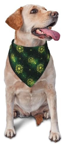Hundehalstuch für kleine, mittelgroße und große Hunde, klassisches grünes Muster, verstellbar, niedliches Katzentuch, Dreieck-Lätzchen, Schal, Taschentuch, Zubehör