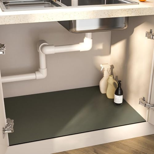 Generico Alfombrilla para debajo del fregadero para cocina impermeable, alfombrilla absorbente de cocina, forro para alfombrilla debajo del fregadero reutilizable, parte trasera de goma