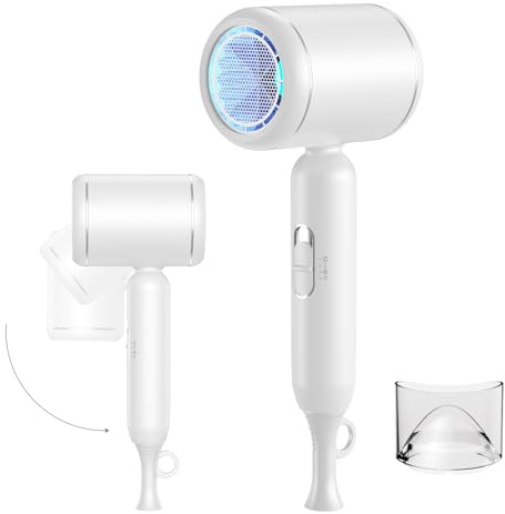 Hair Dryer Foldable 1800W Travel Hairdryer,Professional Ionic Hairdryers for Women & Men,Compact & Lightweight, Fast Drying, Anti Frizz, Low Noise