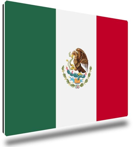 TRIOSK Kühlschrankmagnete Länderflaggen Magnet Flagge Mexiko Länder Reise Souvenir Geschenk für Reiselustige Frauen Männer Weltenbummler Kühlschrank stark eckig groß 85x55 mm